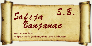 Sofija Banjanac vizit kartica